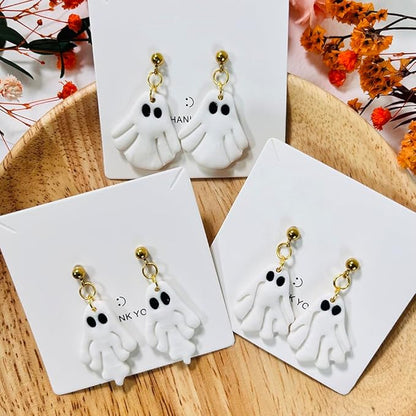 Xaekicr Halloween Ghost Polymer Clay Cutters – 3 Pcs Spooky Clay Cutters for Earrings and DIY Crafts, Polymer Clay Tools for Jewelry Making