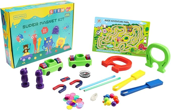 Magnet Lab Kit for Kids, Magnet Toy for Kids Ages 5+, STEM Toys Magnetic Science Kit for Science Experiments, Bingo, Fridge, and Magnetic Concepts, Homeschool Supplies