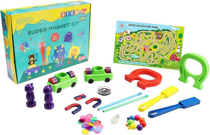 Magnet Lab Kit for Kids, Magnet Toy for Kids Ages 5+, STEM Toys Magnetic Science Kit for Science Experiments, Bingo, Fridge, and Magnetic Concepts, Homeschool Supplies