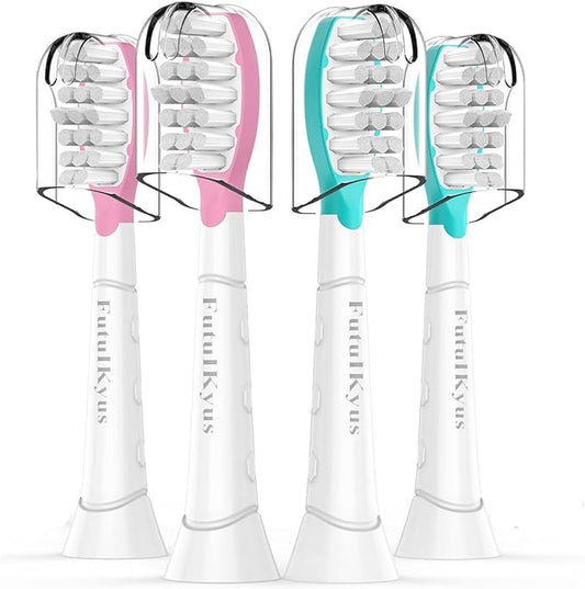 Kids Replacement Heads for Philips Sonicare: 7+ Child Soft Electric Toothbrush Standard Children Brush Head for Boy Girl, Pink & Blue 4 Pack