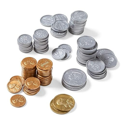hand2mind Fake Money Coin Classroom Set, Detailed Fake Coins, Prop Money, Toy Money, Play Money for Kids, Realistic Money, Pretend Money for Kids Learning, Play Money Set, Plastic Coins (Set of 768)