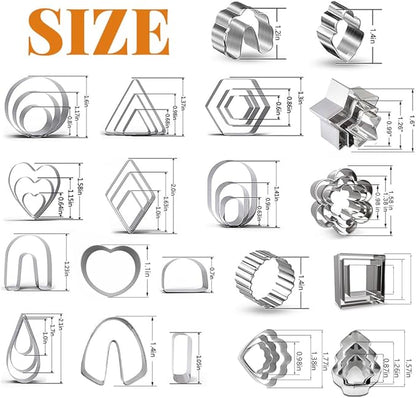 PTFJZ Polymer Clay Cutters for Earring Making 181pcs Clay Tools Set with 44 Shapes Stainless Steel Clay Earrings Cutters 16 Circle Shape Cutters 1 Letter Stamp 120 Jewelry Accessories