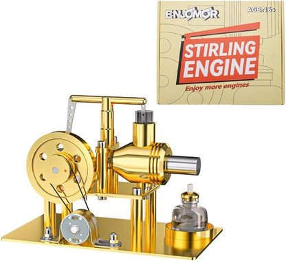 Full Metal Stirling Engine Model Kit, DIY Metal Balance Hot Air Stirling Engine Generator Model with Lights, Science Experiment Kits for Adults and Teens