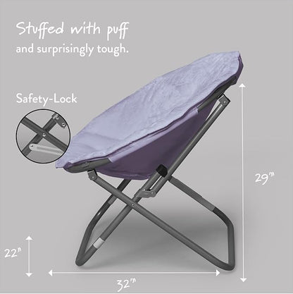 Urban Lifestyle Faux Fur Saucer Chair, Lavender