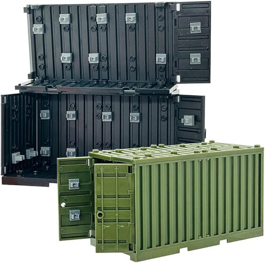 Building Bricks Military Big Box Toys Shipping Container for Mini Figures,Construction Building Block Toys for 6+ Years Old Boys Gifts Compatible with Major Brands Model Assembly Kit