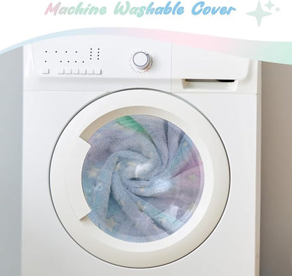 COMAX Bean Bag Chairs for Kids 8-12, Toddler BeanBag Sofa with Filler Bean Couch Stuffed for Boys and Girls, Lazy Floor Chair for Playroom, Nursery Room, Glowing Colorful Star