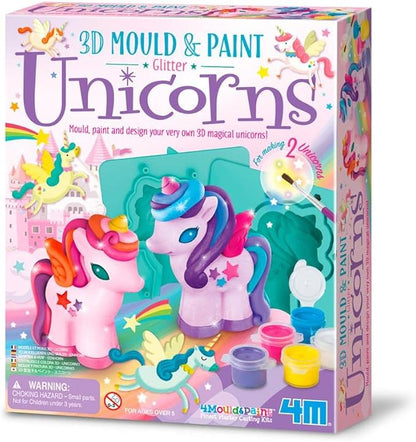 4M | Mould and Paint | 3D Unicorns | Mould, Paint and Design 3D Magical Unicorns | Kids Age 3+,Pink