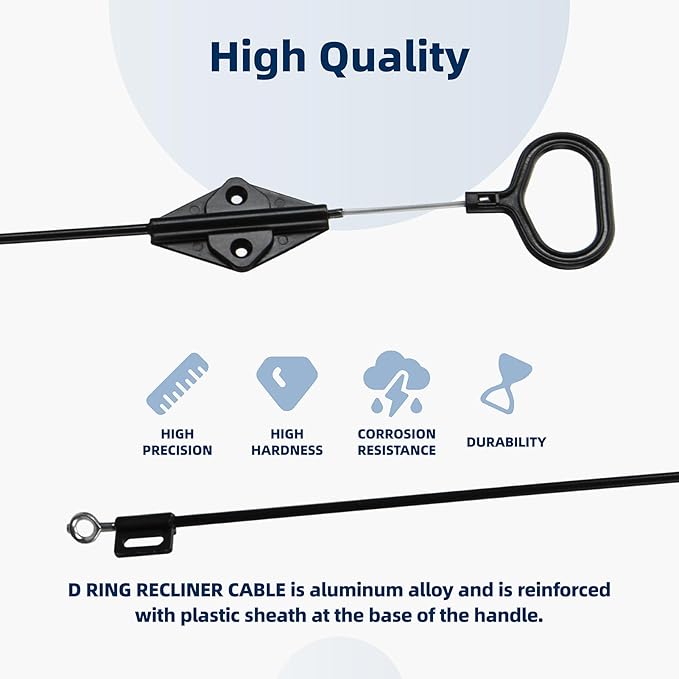 Ximoon Recliner Cables Pull Handle Compatible with Laz boy Sectional Sofa, 22 inch Recliner Cable D Ring Counch Release Cables for Lazyboy Recliner Replacement Parts
