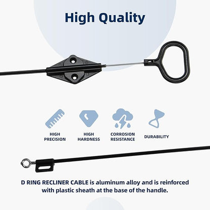Ximoon Recliner Cables Pull Handle Compatible with Laz boy Sectional Sofa, 22 inch Recliner Cable D Ring Counch Release Cables for Lazyboy Recliner Replacement Parts