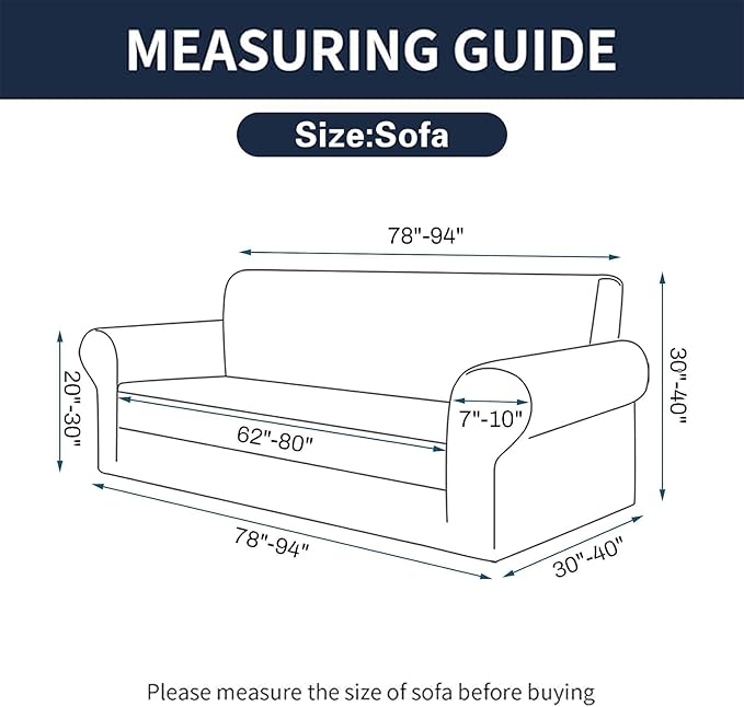 2025 New Stretch Sofa Slipcovers Couch Cover for 3 Cushion Furniture Protector Sofa Covers with Elastic Bottom Jacquard Fabric Small Checks for Pets, Kids -Sofa, Wine