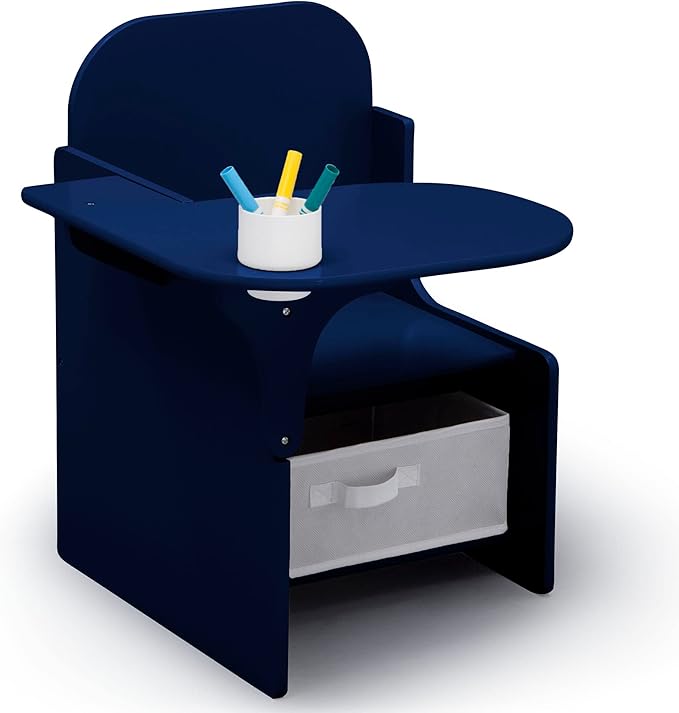 Delta Children MySize Chair Desk with Storage Bin - Greenguard Gold Certified, Navy