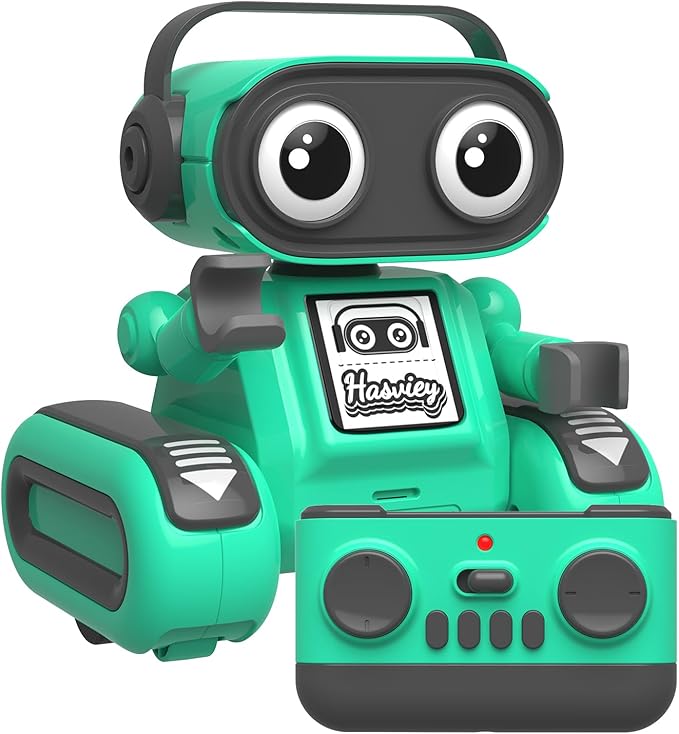 Robot Toys for Kids, Rechargeable Remote Control Toys for Boys 3-5, RC Robots with Auto-Demonstration, Recording, Repeat, Flexible Head & Arms, Dance Moves, Music, Gift Ideas for Birthday Xmas