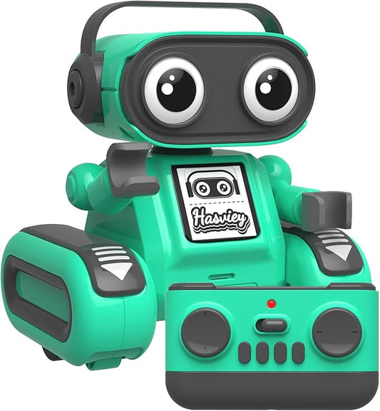 Robot Toys for Kids, Rechargeable Remote Control Toys for Boys 3-5, RC Robots with Auto-Demonstration, Recording, Repeat, Flexible Head & Arms, Dance Moves, Music, Gift Ideas for Birthday Xmas