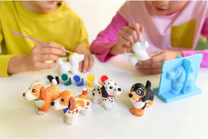 4M 3D Mould & Paint - Puppy Dogs Kit for Kids Ages 5+ - Create, Paint, and Decorate Adorable Puppy Figurines!