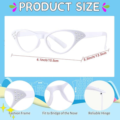 9 PCS 100 Days of School Old Lady Wig Set Include Wig Glasses Necklace Bracelet Glasses Chain Bag Cane and Stickers