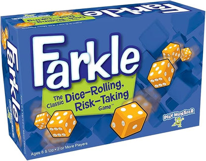 Farkle Classic Dice Game – Kids Games, Dice Games, Family Games, Travel Games, Adult Games, Board Games, Dice Cup, Dice Set, Farkle Score Sheets Included, Ages 8+