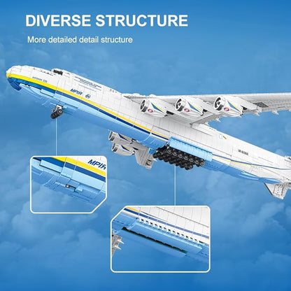 MISINI 57014 An-225 Large Transport Aircraft Building Blocks Set, 5350 PCS MOC Airplane Model Building Kits, Military Fan Model Collection Educational Toys Gifts for Kid and Adult