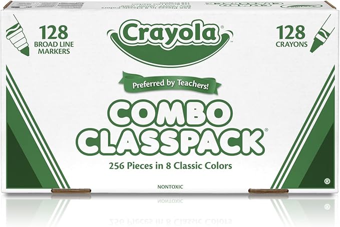 Crayola Crayons and Washable Markers Classpack, 256 Ct, Bulk School Supplies for Teachers, Elementary and Preschool