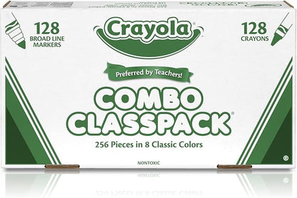 Crayola Crayons and Washable Markers Classpack, 256 Ct, Bulk School Supplies for Teachers, Elementary and Preschool