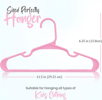 Utopia Home 20 Pack Kids Hangers - 11.5 Inch Plastic Baby Hangers for Closet - Childrens Hanger for Clothes & Infant Hanger for Closet - Ideal for Everyday Standard Use (Baby Pink)