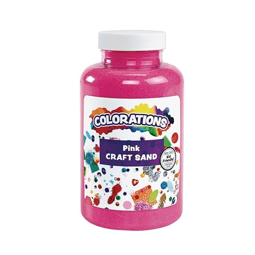 Colorations Colorful Vibrant Sand 22 oz Jar for Arts and Crafts & Play Activity, Light Pink