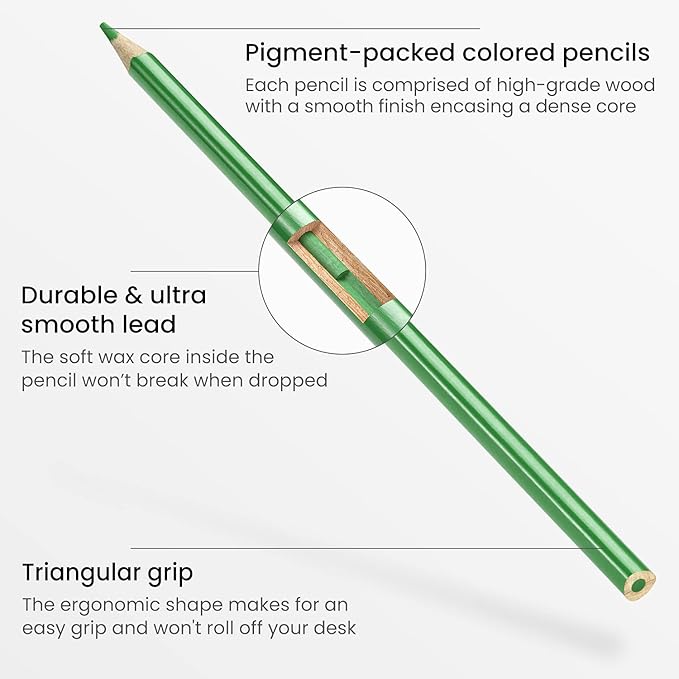 Arteza Kids Scented Pencils for Kids, 24 Pre-Sharpened Triangle Color Pencils, Smelly Pencils for Arts, Crafts & School Supplies