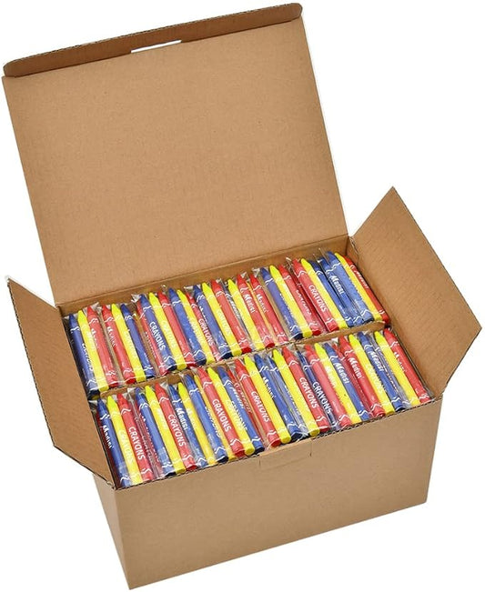 Madisi Crayons Bulk Pack, Regular Size, 3 Colors, 300 Packs, 900 Count