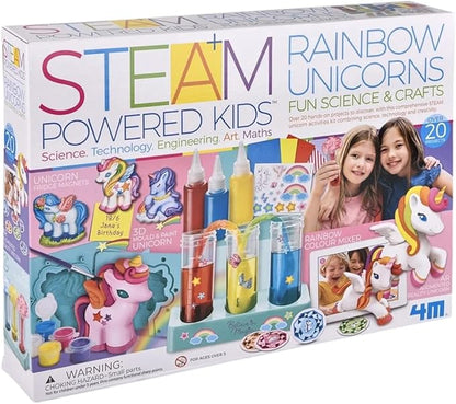 4M | STEAM Powered Kids | Rainbow Unicorns | Giant Unicorn Themed Arts and Crafts and STEM Projects Kit | Kids Ages 5+, Pink