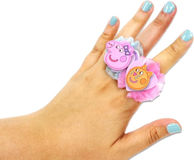 Tara Toys Peppa Pig Snap N' Wear Activity Rings Set, DIY Jewellery Kit for Kids, 3+ Years