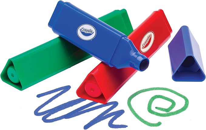 Crayola Triangle Toddler Markers (8ct), Easy Grip Washable Markers for Toddlers, Arts & Crafts Supplies, Coloring Markers for Young Kids