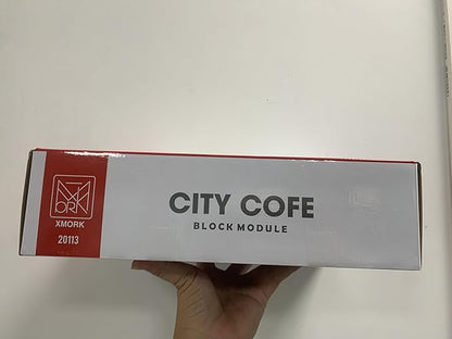 City Cafe Architecture Building Kit with LED Lights,3 Levels City Cafe Model Building Blocks Toy,for 12+Age Teen,Adult（1443 Pieces）