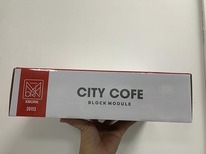 City Cafe Architecture Building Kit with LED Lights,3 Levels City Cafe Model Building Blocks Toy,for 12+Age Teen,Adult（1443 Pieces）