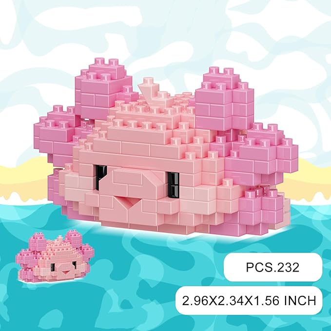 Marine Animals Building Blocks Sets Mini Building Blocks Ocean Animal Sea Creatures Building Blocks Set Mini Building Blocks Toys STEM Gifts for Kids Adult(Salamander)