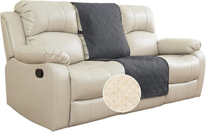 TOMORO Non-Slip Oversized Recliner Sofa Cover - 100% Waterproof Recliner Chair Slipcover Furniture Protector, Washable Couch Cover with Elastic Straps for Dog and Kids, Dark Gray, 30 Inch Middle