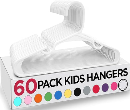 Utopia Home 60 Pack Kids Hangers - 11.5 Inch Plastic Baby Hangers for Closet - Childrens Hanger for Clothes & Infant Hanger for Closet (White)