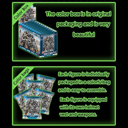 24 PCS Special Forces Building Block Action Mini-Figures Blind Bags with Multiple Military Weapons Accessories Equipment Assembly Building Toys Party Favors for Boys