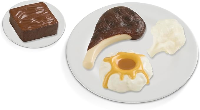 Melissa & Doug Food Fun Combine & Dine Dinners - Red - Realistic Play Food For Kids Kitchen, Pretend Play Food Set For Kids Ages 3+