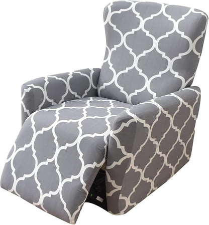 NILUOH Stretch Recliner Cover 4 Pieces Electric Power Lift Recliner Chair Cover Reclining Couch Cover Anti-Slip Fitted Furniture Protector with Side Pocket