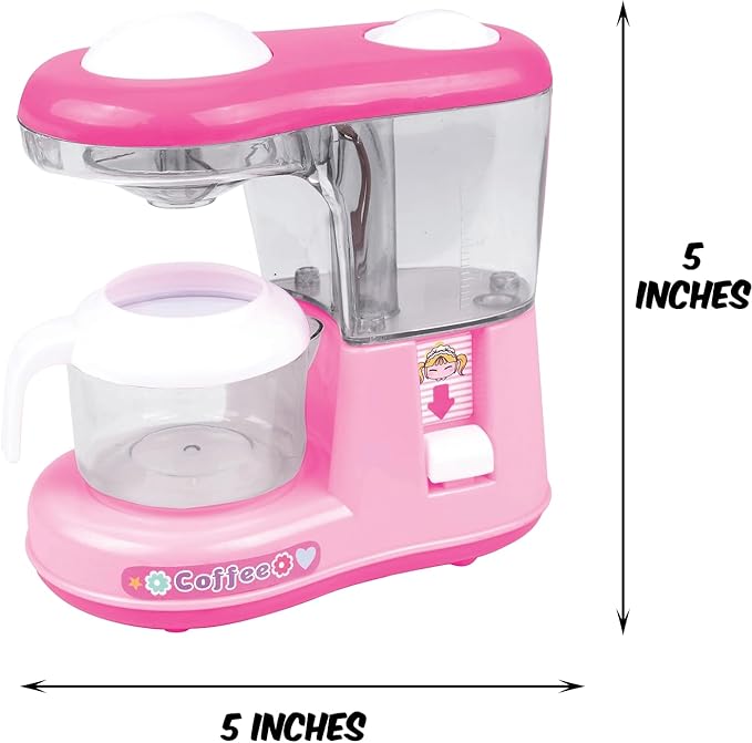 PowerTRC 2 Sets of Kitchen Appliance Playset with Light & Sound | Kettle, Coffee Maker, Mixer, Kitchen Accessories Toy for Kids