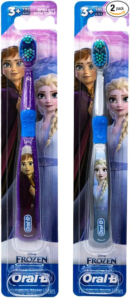 Oral-B Disney Frozen Toothbrush, 3+ YRS, Extra Soft (Characters Vary) - Pack of 2