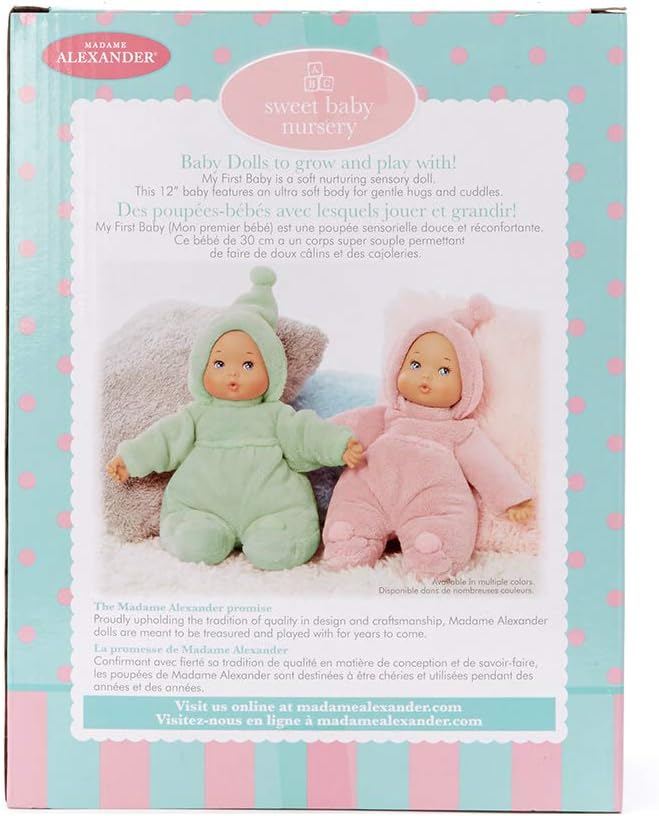 Madame Alexander 12-Inch My First Baby Doll, Powder Pink, Light Skin Tone