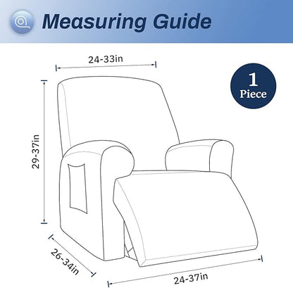 WEERRW Velvet Recliner Chair Cover 1 Piece High Stretch Recliner Couch Cover, Washable Furniture Protector with Non Slip Elastic Bottom for Kids and Pets, Blush Pink