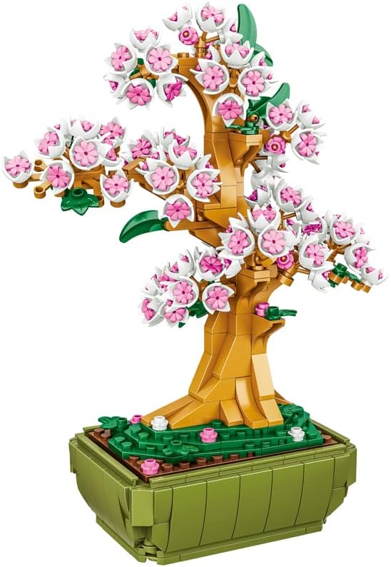 Cherry Blossom Bouquet Building Block Set, 550 Pcs Mini Building Block Bouquet Building Block Set, Flower Building Toys, Creative Building Block Plant Series