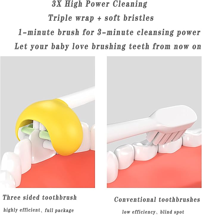 Kid Toothbrush,Soft Brush Child Toothbrush,Autism 3 Sided Toothbrush Kids,Soft and Gentle for Complete Tooth and Gum Care,Toothbrush 2 Pack(Kids Upgraded Soft Bristles)