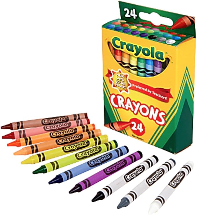 Crayola 24 Count Box of Crayons Non-Toxic Color Coloring School Supplies (2 Packs)