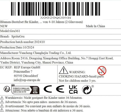 SpriteGru Flower Craft Kit for Kids, Make Your Own Flower Bouquet with Buttons and Colorful Petals, Art Vase and Craft DIY Activity Gift for Boys & Girls Age 4 5 6 7 8 9 10 Year Old (2 Glass Vase)