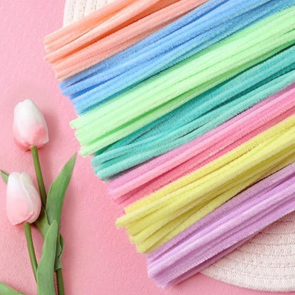 Pipe Cleaners Bulk Pastel,300 Pcs Thick Pipe Cleaner Crafts Supplies 7 Assortment Macaron Color Chenille Stems for Arts and Craft Projects Creative DIY Decorations(Candy color-300pcs)