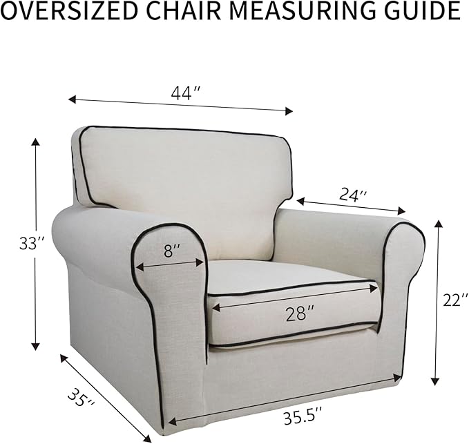 PureFit Reversible Quilted Sofa Cover, Water Resistant Slipcover Furniture Protector, Washable Couch Cover with Non Slip and Elastic Straps for Kids, Dogs, Pets (Oversized Chair, Dark Blue/Light Blue)