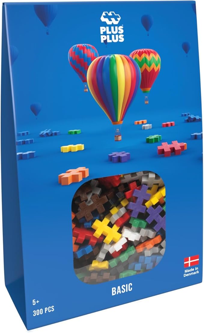 PLUS PLUS – Basic Mix - 300 Piece, Construction Building Stem/Steam Toy, Mini Puzzle Blocks for Kids