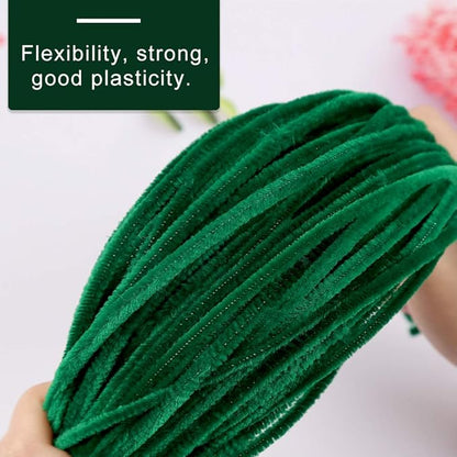 100Pcs Pipe Cleaners, Pipe Cleaners Craft, Creative Craft Pipe Cleaners for Festivals Flower Making, Chenille Stems Crafting Pipe Cleaners Supplies for Home DIY Decorations/Dark Green